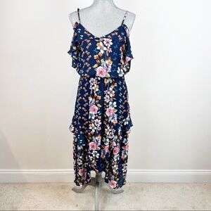 Parker Kam Floral Midi Dress Size XS